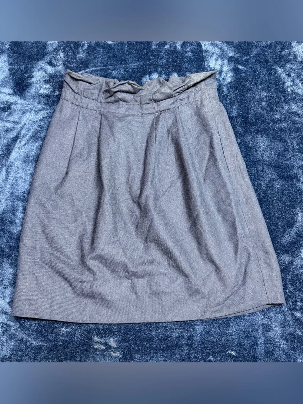 J. Crew navy blue A-Line Skirt with Paperbag Waist wool